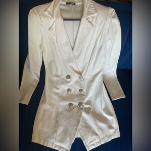 Cream White Blazer Dress| Medium